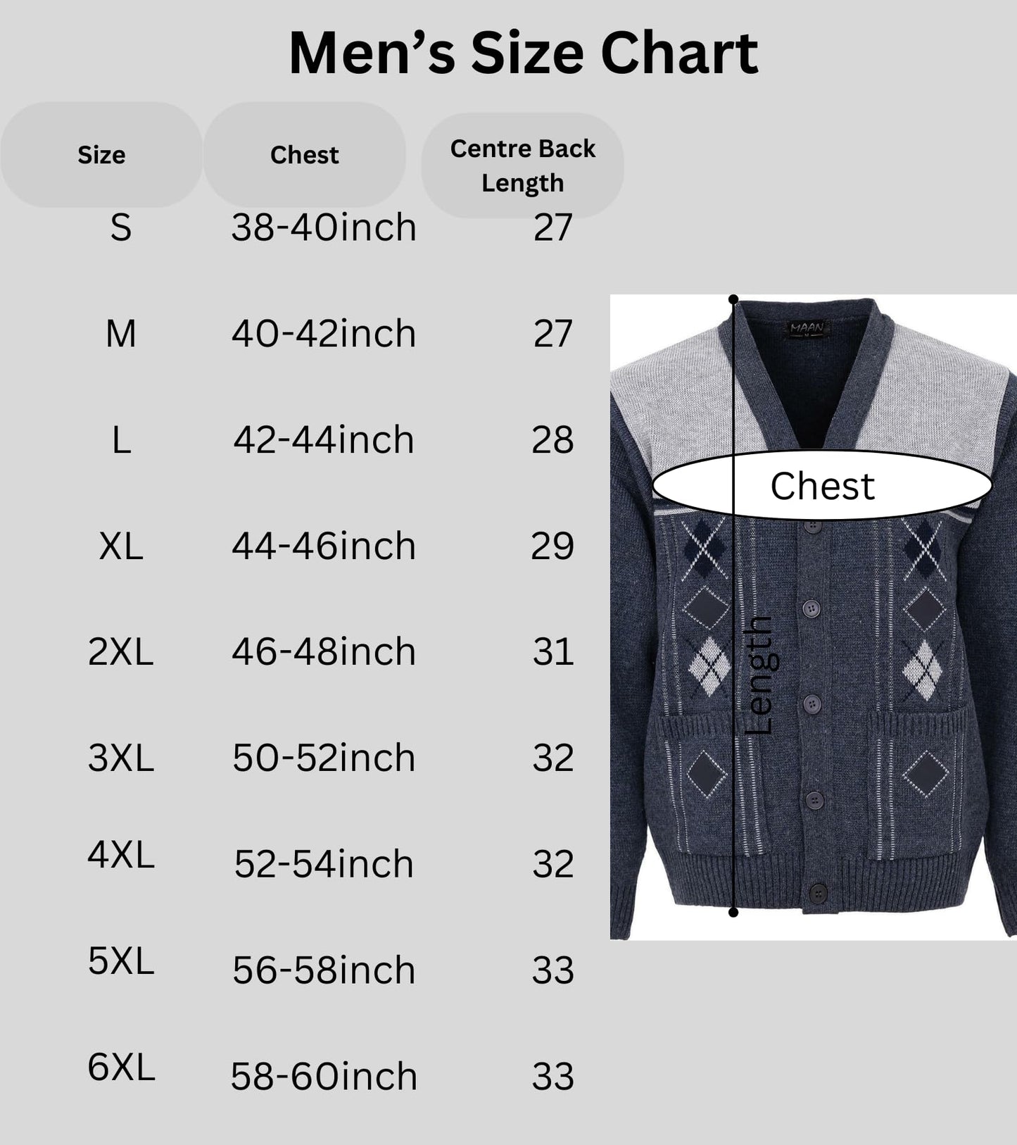 Maan Store Men's V Neck Knitted Cardigan Chunky Cable Long Sleeve Front Pockets and Button Closure