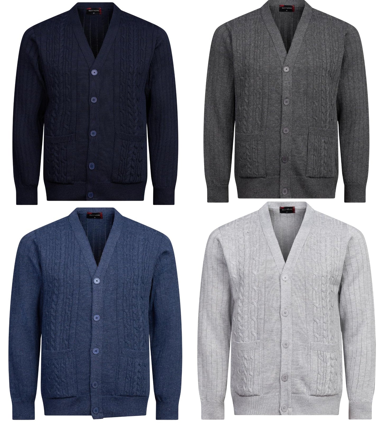 Men's Knitted Cardigan Sweater Winter Warm Long Sleeve V-Neck Button Front Casual Knitwear with Pockets Soft Comfortable Classic Fit Outerwear