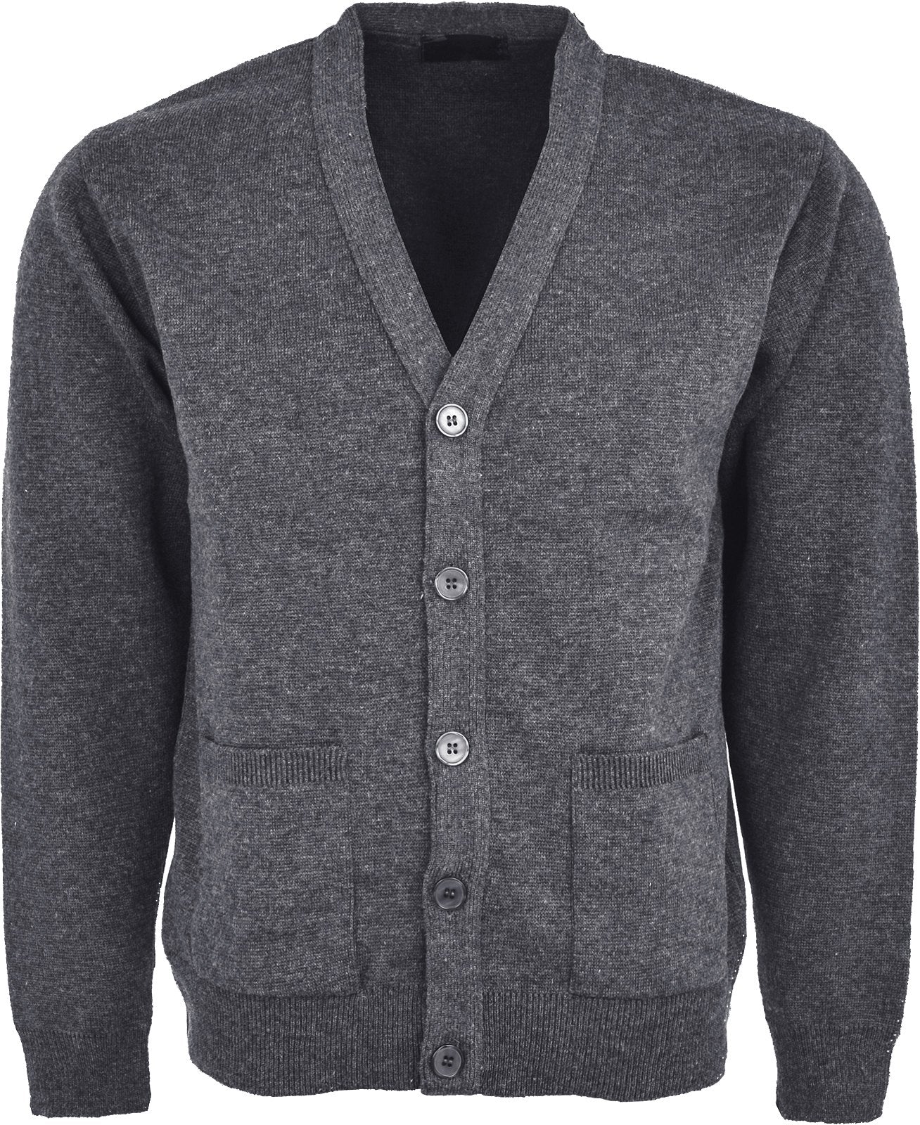 Men Knitted Cardigan Front Opening Button V Neck Winter Warm Long Sleeve Plan Sweater with Pockets S to 6XL