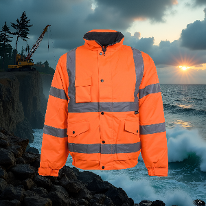 High Visibility Bomber Jacket Reflective Tapes Security Building Bouncer Waterproof Windproof Jacket