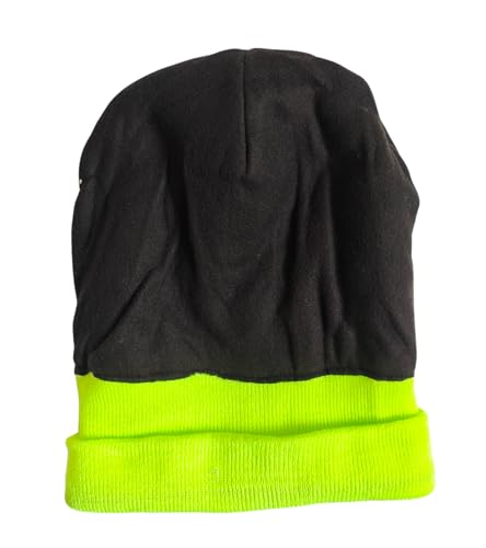 Hi-Vis Beanie Hat for Men & Women Lightweight Thermal Skull Cap Warm Winter Running Ha, Unisex Workwear, Reflective Safety Outdoor