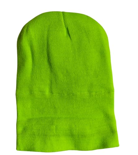 Hi-Vis Beanie Hat for Men & Women Lightweight Thermal Skull Cap Warm Winter Running Ha, Unisex Workwear, Reflective Safety Outdoor