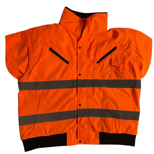 Portwest Hi-Vis Coat 3-in-1 Zip Fleece Hoodie Jacket with Removable Sherpa-Lined Inner Coat