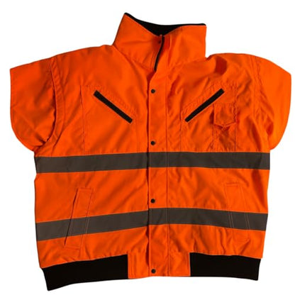 Portwest Hi-Vis Coat 3-in-1 Zip Fleece Hoodie Jacket with Removable Sherpa-Lined Inner Coat