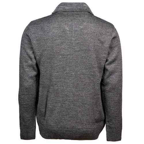 Men Zipper Cardigans Knitted Collar Neck Sweater Regular Fit Long Sleeve Front Pockets Classic Style S to 2XL