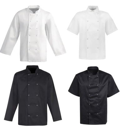 Chef Jacket Unisex Kitchen Uniform for Men & Women Cook Coat for Restaurant, Hotel, Catering, Culinary Workwear Short/Long Sleeve