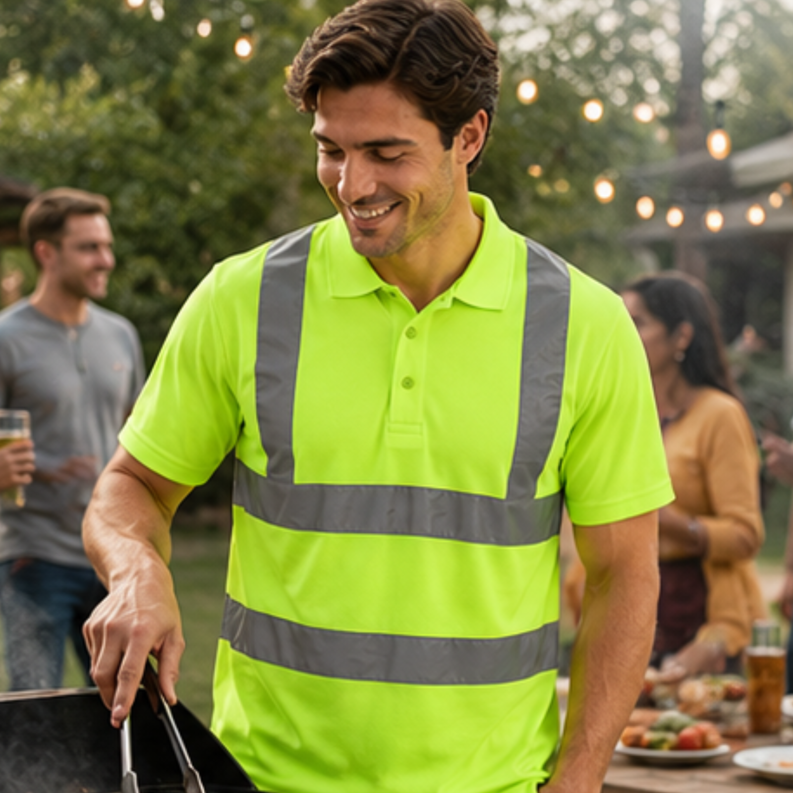 High Visibility Polo Shirt for Men Reflective Safety Work wear T-Shirt Pack of 57