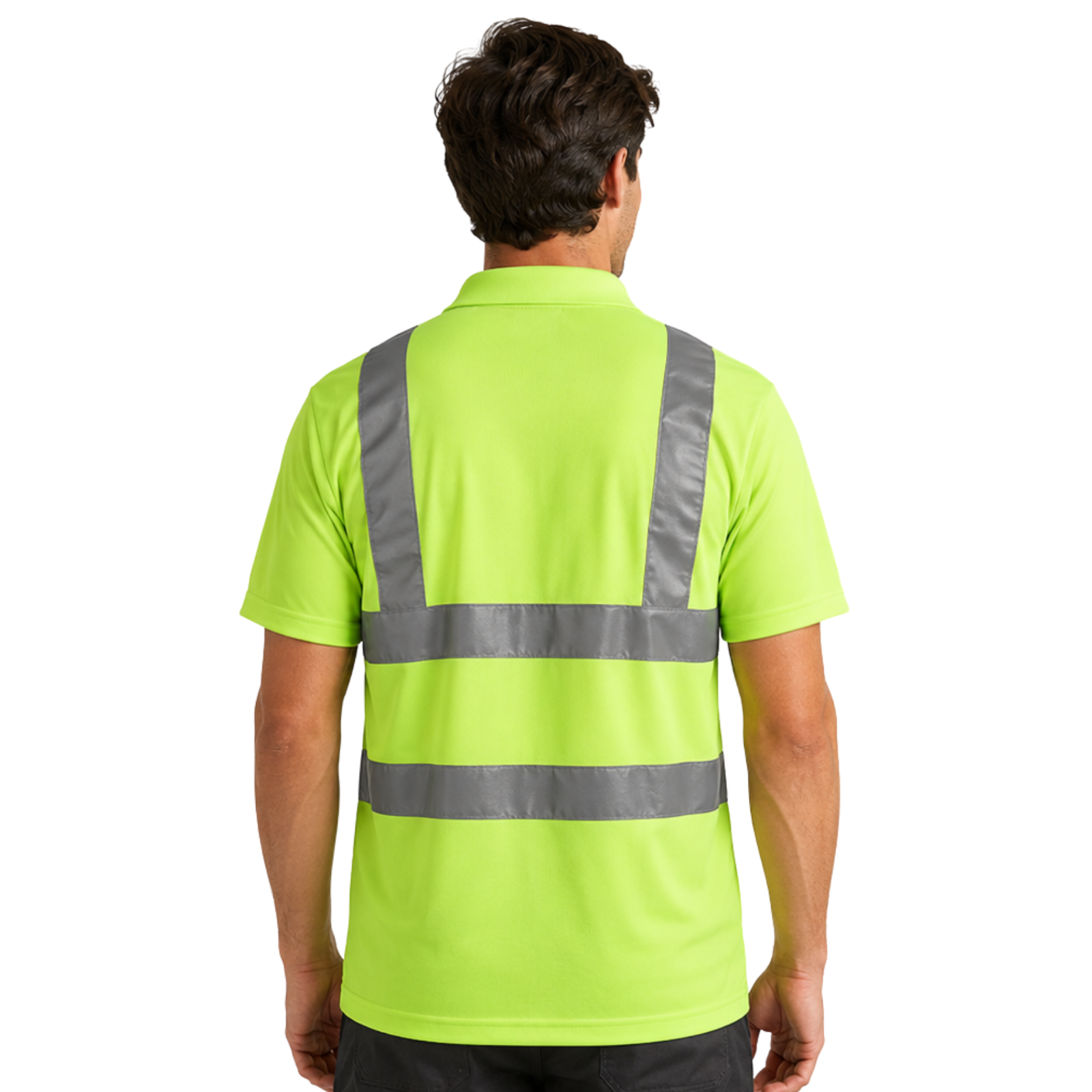 High Visibility Polo Shirt for Men Reflective Safety Work wear T-Shirt Pack of 53