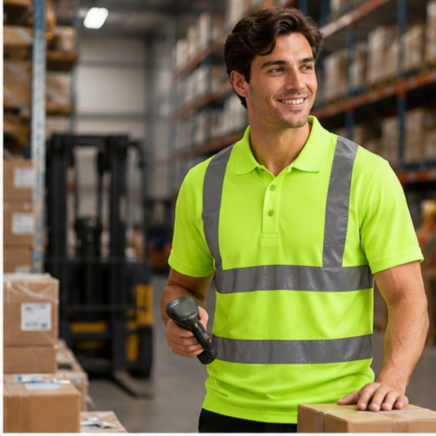 High Visibility Polo Shirt for Men Reflective Safety Work wear T-Shirt Pack of 55
