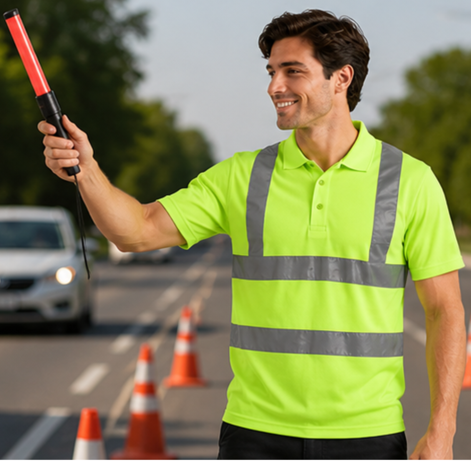 High Visibility Polo Shirt for Men Reflective Safety Work wear T-Shirt Pack of 56