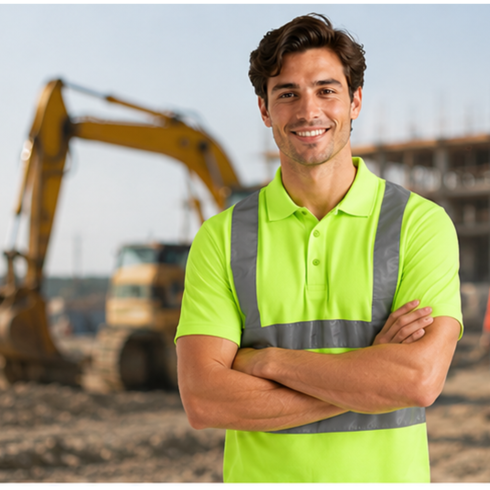 High Visibility Polo Shirt for Men Reflective Safety Work wear T-Shirt Pack of 54