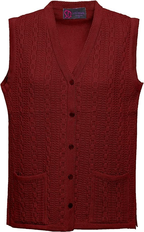 Women Sleeveless Button Knitted Cardigan
