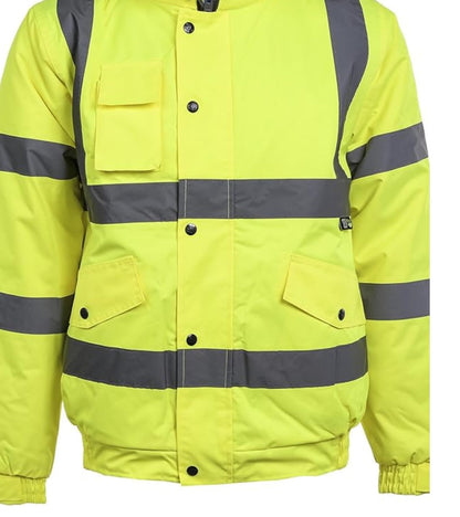 High Visibility Bomber Jacket Reflective Tapes Security Building Bouncer Waterproof Windproof Jacket