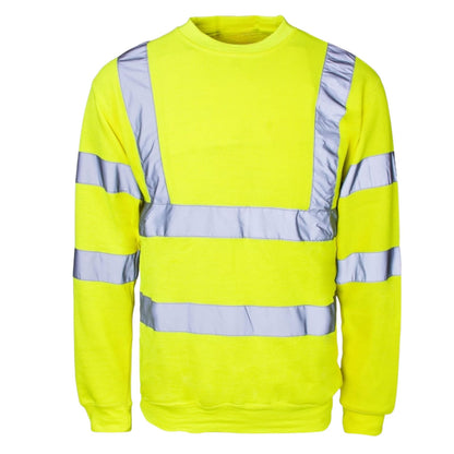 Hi Vis Sweatshirt High Visibility Crew Neck Long Sleeves Work Wear Hi Viz Jumper