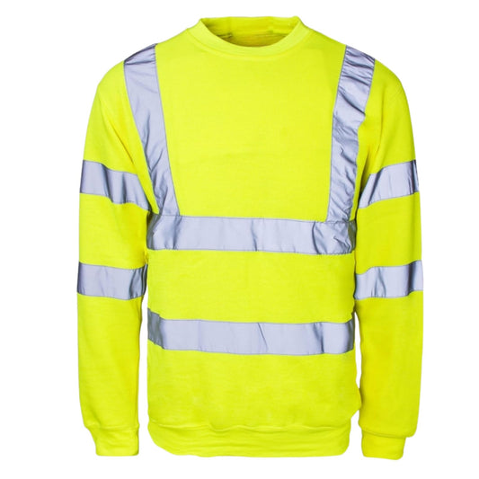 Hi Vis Sweatshirt High Visibility Crew Neck Long Sleeves Work Wear Hi Viz Jumper