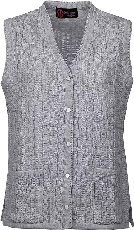 Women Sleeveless Button Knitted Cardigan