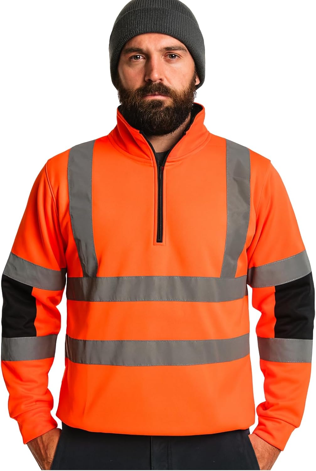 Portwest Hi Vis Sweatshirt Reflective Safety Pullover Jumper High Visibility Long Sleeve Hi-Vis Construction Work Jumper