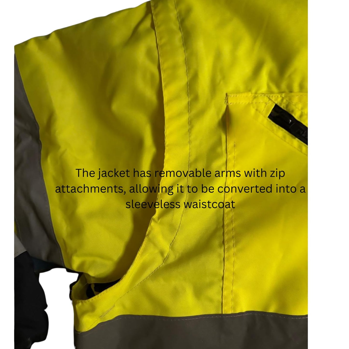 Portwest Hi-Vis Coat 3-in-1 Zip Fleece Hoodie Jacket with Removable Sherpa-Lined Inner Coat