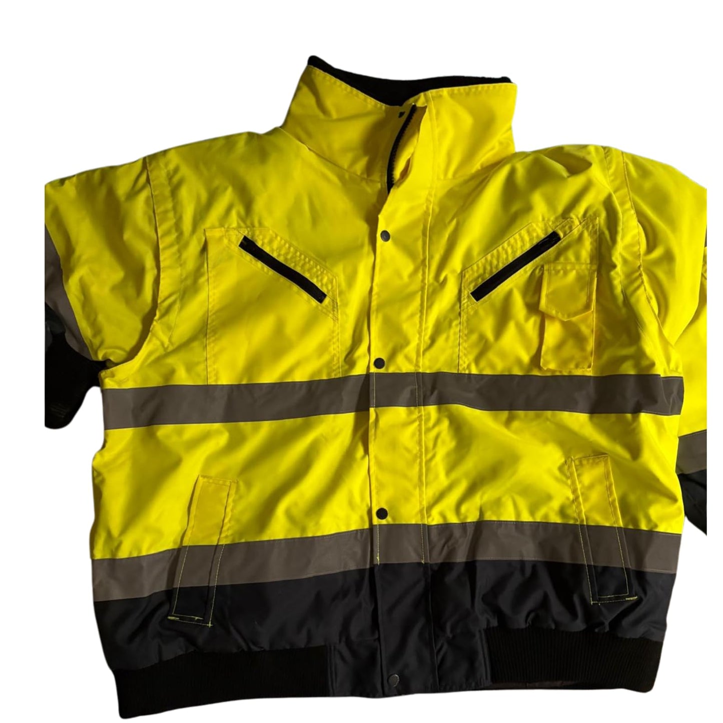 Portwest Hi-Vis Coat 3-in-1 Zip Fleece Hoodie Jacket with Removable Sherpa-Lined Inner Coat