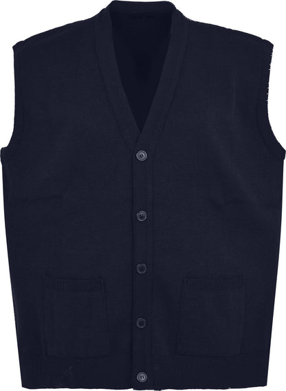 Men Knitted Waistcoat Plus Sizes 3XL to 6XL Sleeveless Button Cardigan