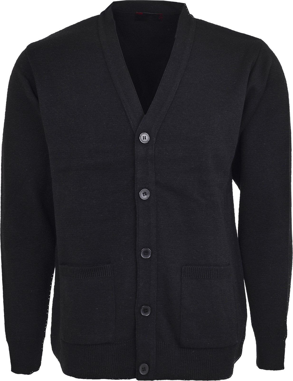 Men Knitted Cardigan Front Opening Button V Neck Winter Warm Long Sleeve Plan Sweater with Pockets S to 6XL