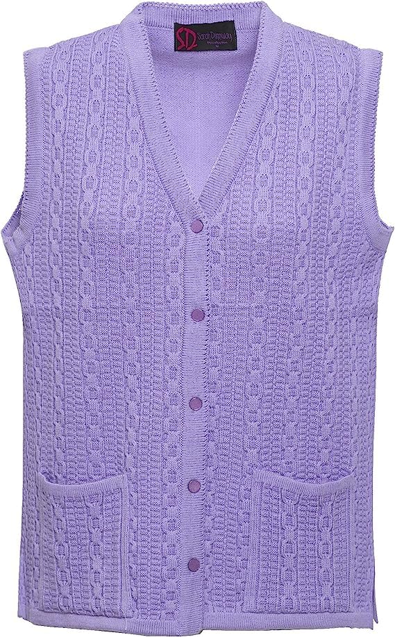 Women Sleeveless Button Knitted Cardigan