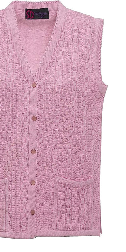 Women Sleeveless Button Knitted Cardigan