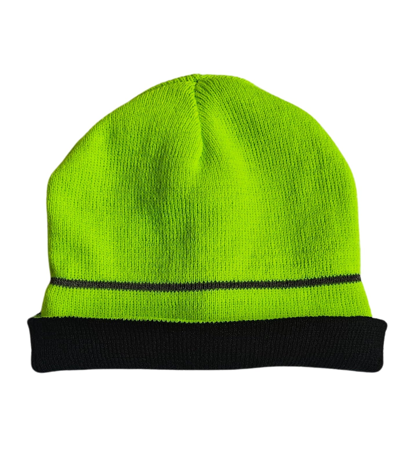 Hi-Vis Beanie Hat for Men & Women Lightweight Thermal Skull Cap Warm Winter Running Ha, Unisex Workwear, Reflective Safety Outdoor