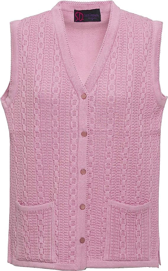 Women Sleeveless Button Knitted Cardigan