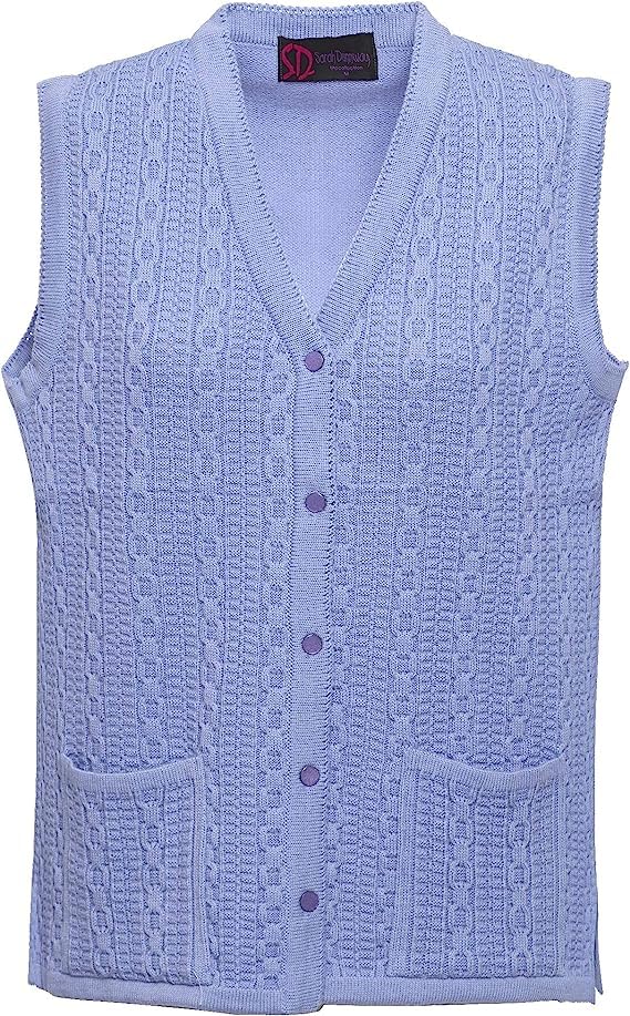 Women Sleeveless Button Knitted Cardigan