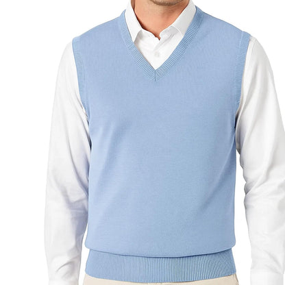 Maan Store Men V Neck Knitted Sleeveless Slipover Sweater Jumper Vest Classic Tank Top S to 6XL