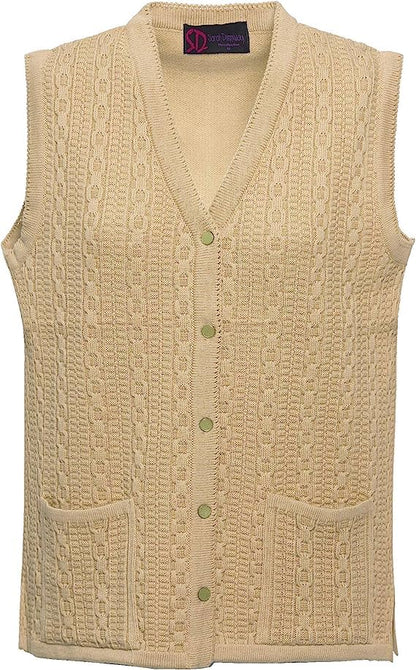 Women Sleeveless Button Knitted Cardigan