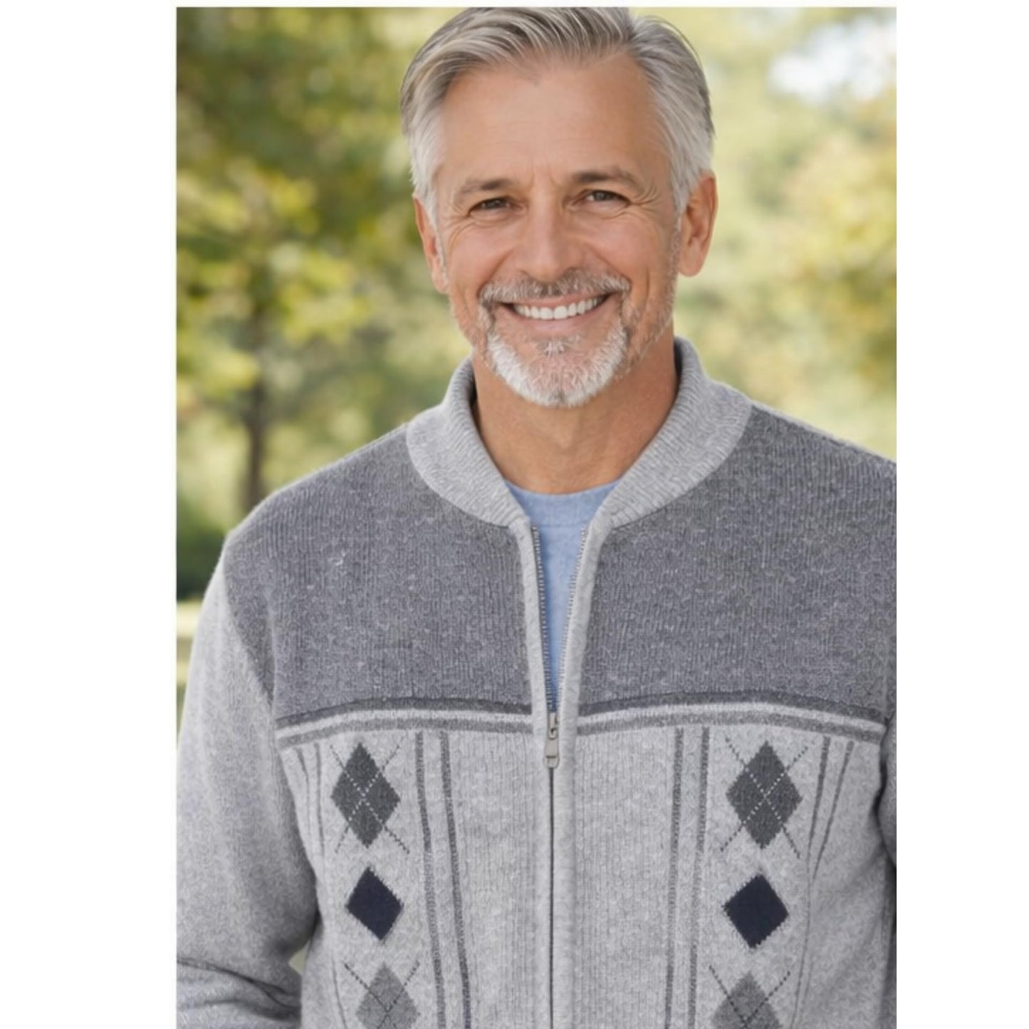 Men's Knitted Cardigan Zip Chunky Cable Knit Long Sleeve with Front Pockets