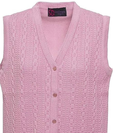 Women Sleeveless Button Knitted Cardigan