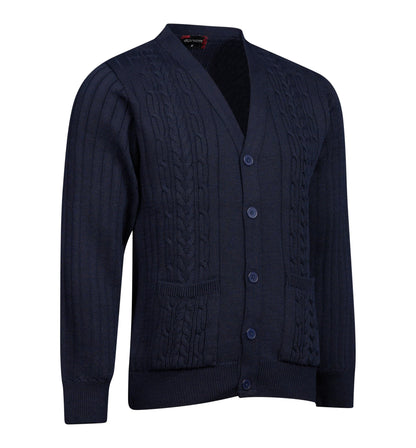 Men's Knitted Cardigan Sweater Winter Warm Long Sleeve V-Neck Button Front Casual Knitwear with Pockets Soft Comfortable Classic Fit Outerwear