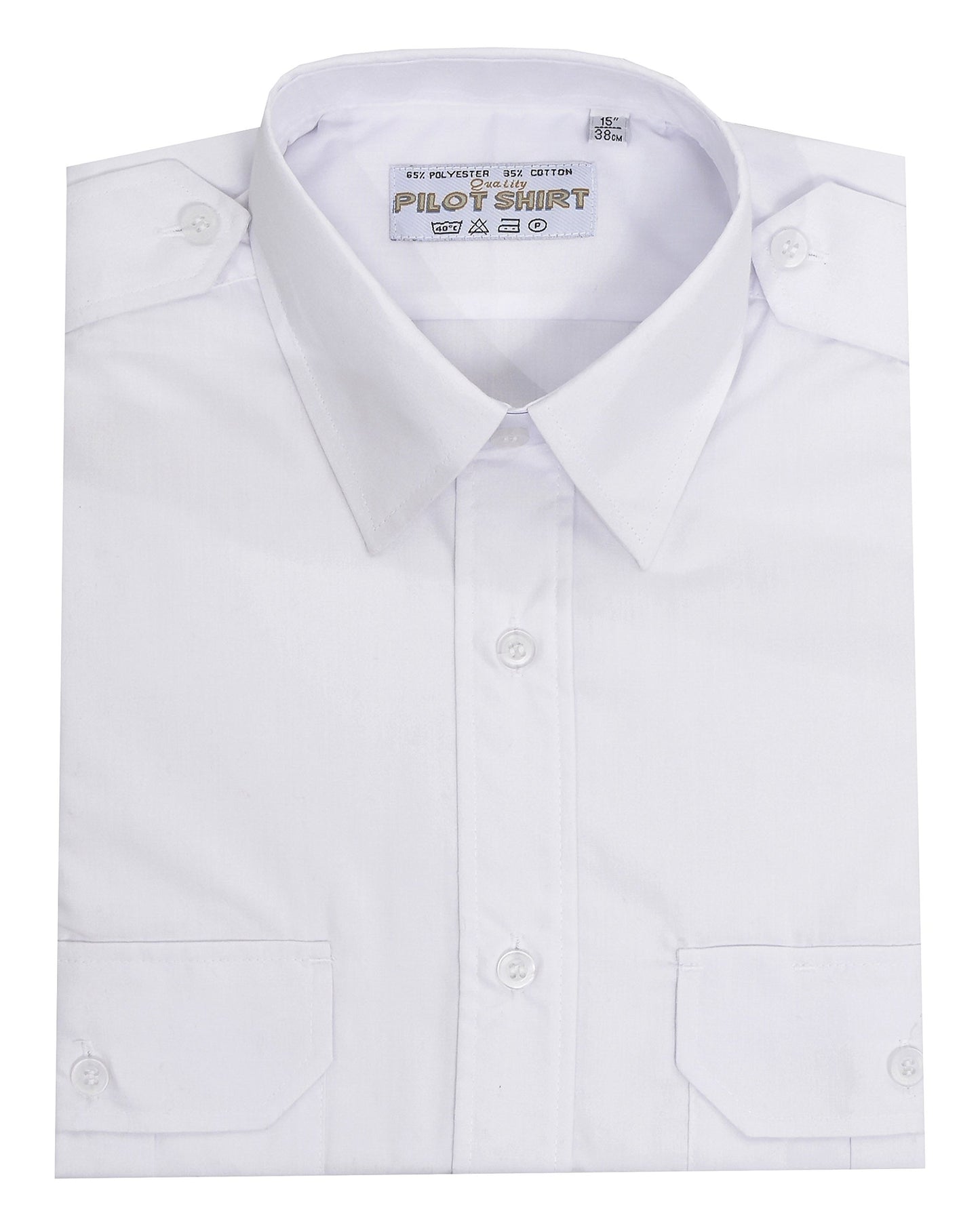 Maan Store Mens Pilot Shirts Long Sleeves Security Bus Driver Shirt with Shoulder Appellate Two Front Pockets