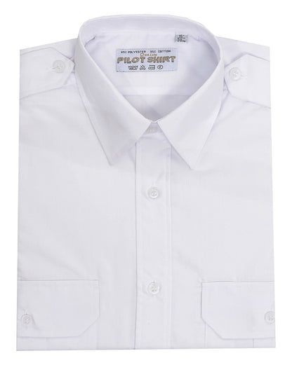 Maan Store Mens Pilot Shirts Long Sleeves Security Bus Driver Shirt with Shoulder Appellate Two Front Pockets