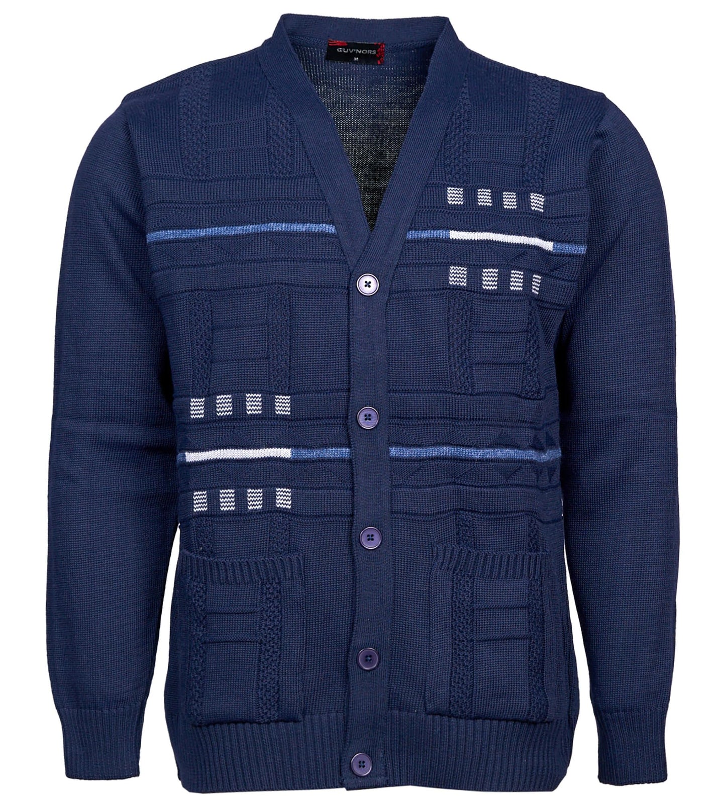 Men's Knitted Cardigan Sweater Winter Warm Long Sleeve V-Neck Button Front Casual Knitwear with Pockets Soft Comfortable Classic Fit Outerwear