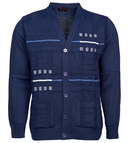 Men's Knitted Cardigan Sweater Winter Warm Long Sleeve V-Neck Button Front Casual Knitwear with Pockets Soft Comfortable Classic Fit Outerwear