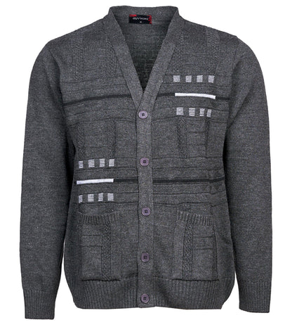 Men's Knitted Cardigan Sweater Winter Warm Long Sleeve V-Neck Button Front Casual Knitwear with Pockets Soft Comfortable Classic Fit Outerwear