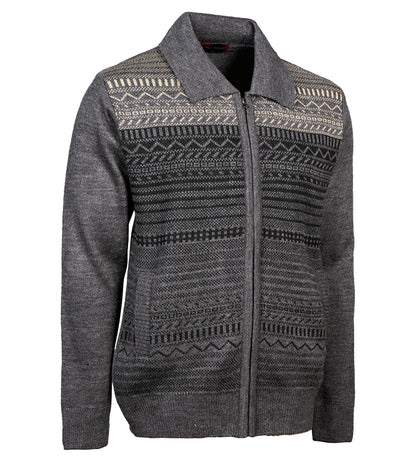 Men Zipper Cardigans Knitted Collar Neck Sweater Regular Fit Long Sleeve Front Pockets Classic Style S to 2XL