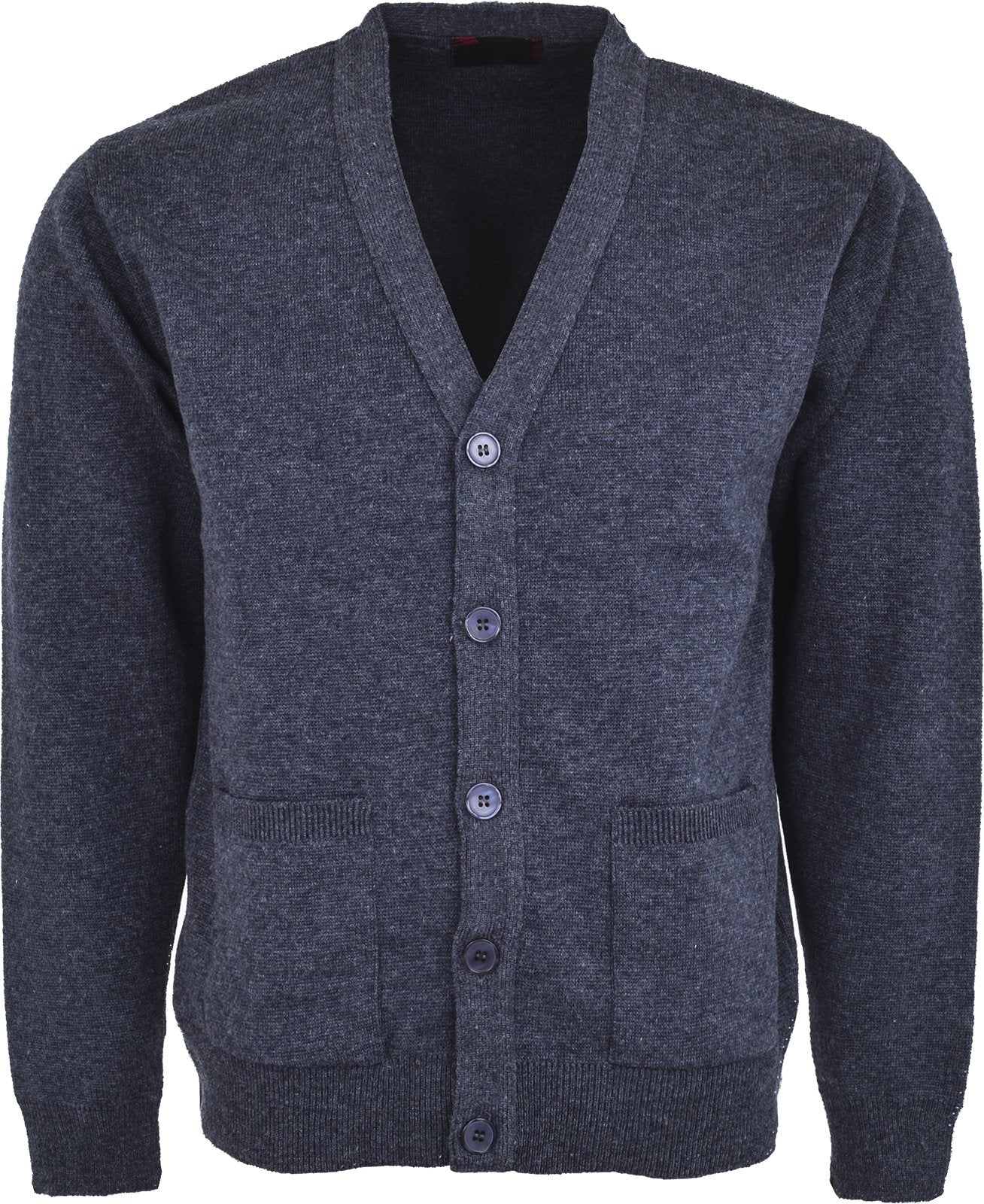 Men Knitted Cardigan Front Opening Button V Neck Winter Warm Long Sleeve Plan Sweater with Pockets S to 6XL