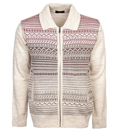 Men Zipper Cardigans Knitted Collar Neck Sweater Regular Fit Long Sleeve Front Pockets Classic Style S to 2XL