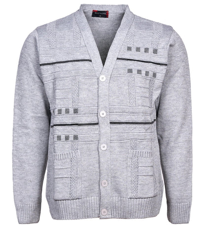 Men's Knitted Cardigan Sweater Winter Warm Long Sleeve V-Neck Button Front Casual Knitwear with Pockets Soft Comfortable Classic Fit Outerwear