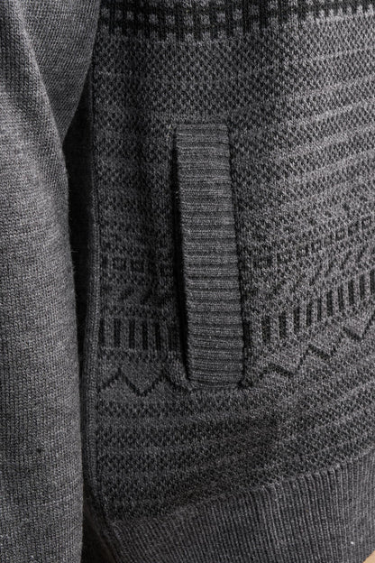 Men Zipper Cardigans Knitted Collar Neck Sweater Regular Fit Long Sleeve Front Pockets Classic Style S to 2XL