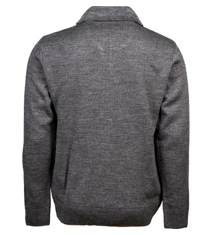 Men Zipper Cardigans Knitted Collar Neck Sweater Regular Fit Long Sleeve Front Pockets Classic Style S to 2XL