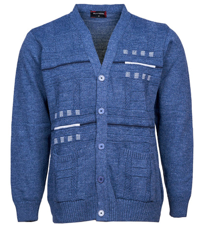 Men's Knitted Cardigan Sweater Winter Warm Long Sleeve V-Neck Button Front Casual Knitwear with Pockets Soft Comfortable Classic Fit Outerwear