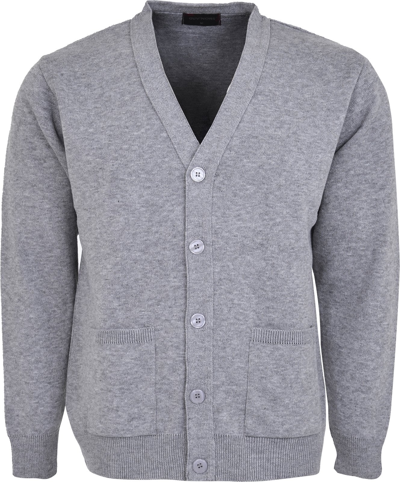 Men Knitted Cardigan Front Opening Button V Neck Winter Warm Long Sleeve Plan Sweater with Pockets S to 6XL
