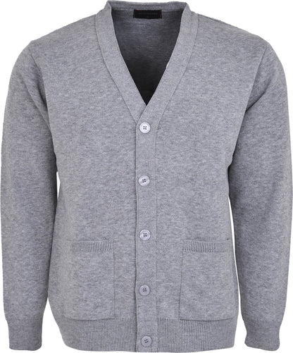 Men Knitted Cardigan Front Opening Button V Neck Winter Warm Long Sleeve Plan Sweater with Pockets S to 6XL