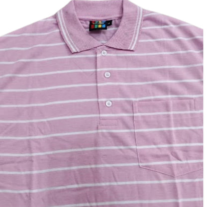 Men’s Polo Shirt Short Sleeve Collar Neck Horizontal Striped Summer Casual Golf